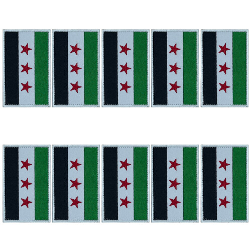 Multiuse Embroidered Patches New Syrian Flags Badge with-10