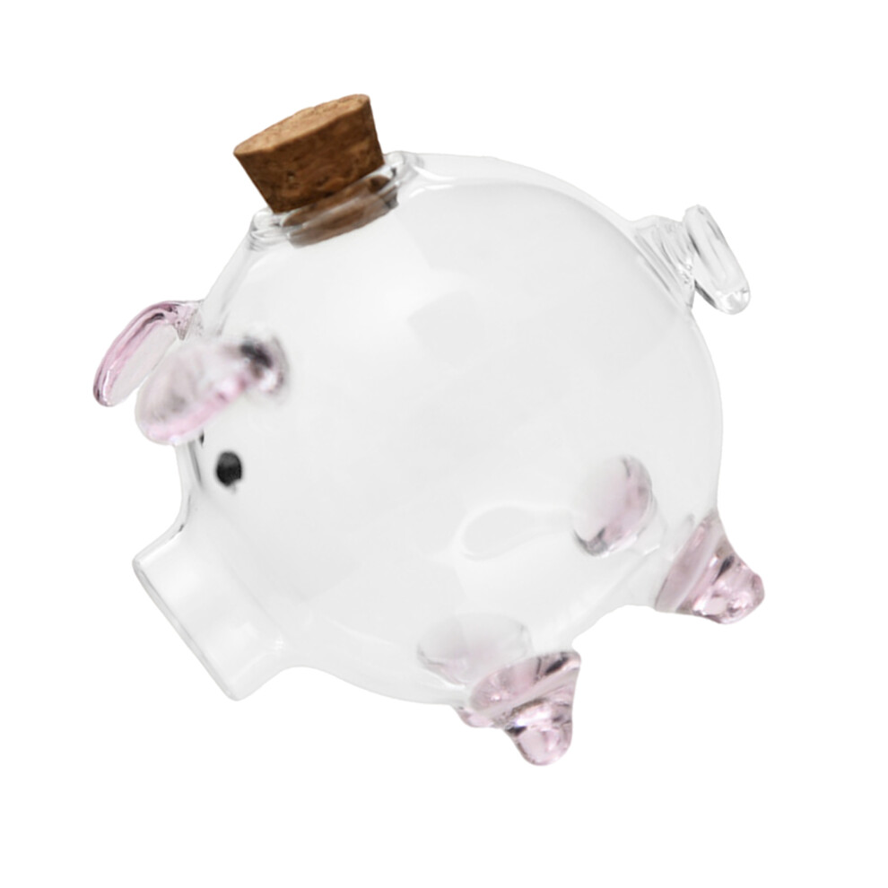 Glass Piggy Money Box Gold Bean Storage Jar For Cash And-Pink 7695000464056