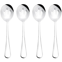 Serving spoon, 22.1 cm, stainless steel, buffet slot serving spoon, used for basic of buffet, banquet, kitchen, 4piece set (A1).