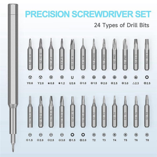 Precision Screwdriver Set, 24 in 1 Small Screwdriver Set, Magnetic  Screwdriver Set, Sturdy Electronic Screwdriver 2