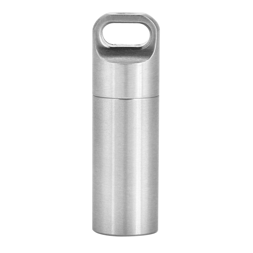 Travel Pill Box, Titanium Portable Pill Organizer with Variable Capacity Container for Safe Outdoor Storage