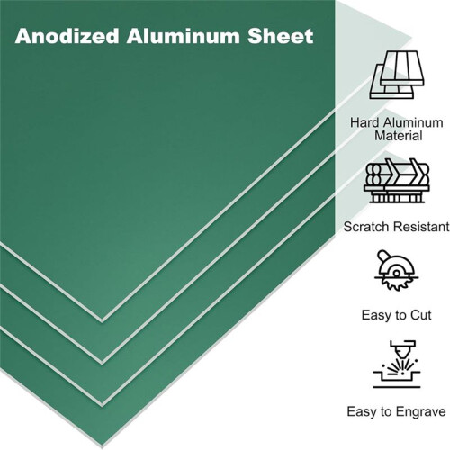 Folha de Alumínio Anodizado de 3,3x2,1x1/32 Polegadas, Placa de Alumínio Retangular de Metal de 10 Unidades com 0,8 mm de Espessura em Branco para 1