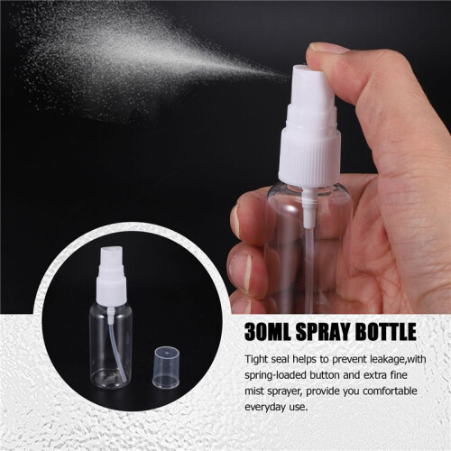 36Pcs 30Ml/1Oz  Fine Mist Spray Bottles Refillable Bottles Small Empty Clear Plastic Travel Size Bottles 2