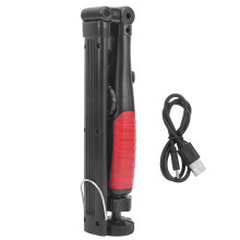 Lanterna de trabalho magnética recarregável com fonte de luz LED COB, sem fio, dobrável, com carregamento USB, rotação de 360 graus, resistente