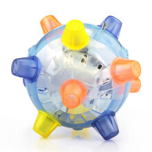 Bunter Hüpfball mit Licht und Musik, elektrisches Kauspielzeug für Hunde und Katzen, automatischer LED-Blinkball, der springt und rollt mit