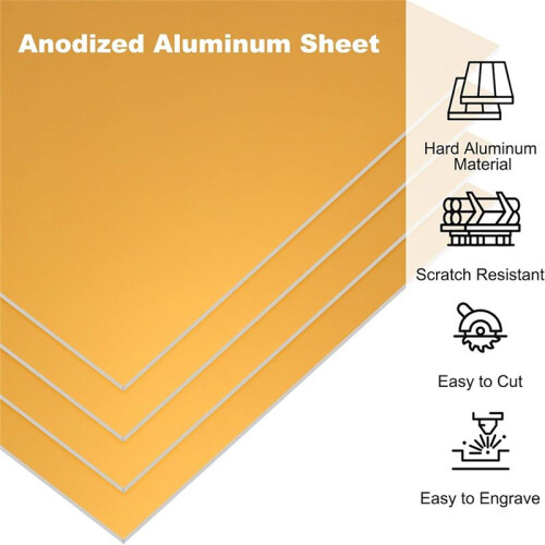 Folha de Alumínio Anodizado de 3,3x2,1x1/32 Polegadas, Placa de Alumínio Retangular de Metal de 10 Unidades com 0,8 mm de Espessura em Branco para 2