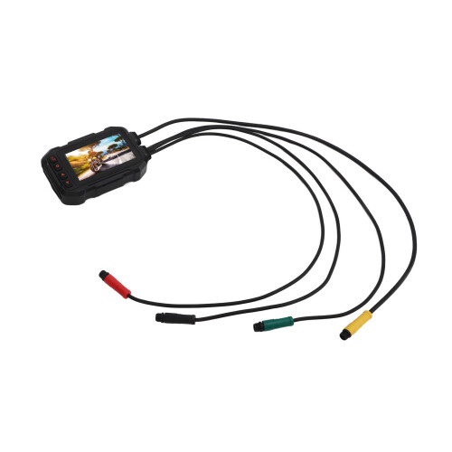 Câmera veicular para motocicleta com câmera dupla grande angular, tela colorida IPS de 3 polegadas para gravação de condução em motocicletas, 1