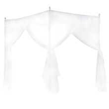 Cortina de dosel elegante para cama, diseño de tres aberturas laterales de malla transpirable, dosel de cama de poliéster con decoración de