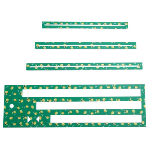 Modelo de Bolso com Zíper, Moldes de Acrílico com Padrão de Limão para Zíperes de 7/8/9 Polegadas, Medição de Corte Preciso