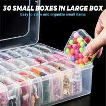 Scatola Portaoggetti per Perline, 30 Pezzi Piccoli Contenitori Trasparenti In Plastica per Perline per La Creazione di Gioielli DIY Viti Semi
