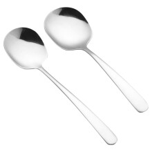 2Pack Stainless Steel Serving Spoons, Metal Tablespoon Cutlery for Home, Restaurant – Silver