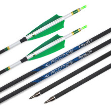 Pack of 6 Carbon Arrows ID 6.2 mm for Recurve Bow (Spine 250, 26 Inches)