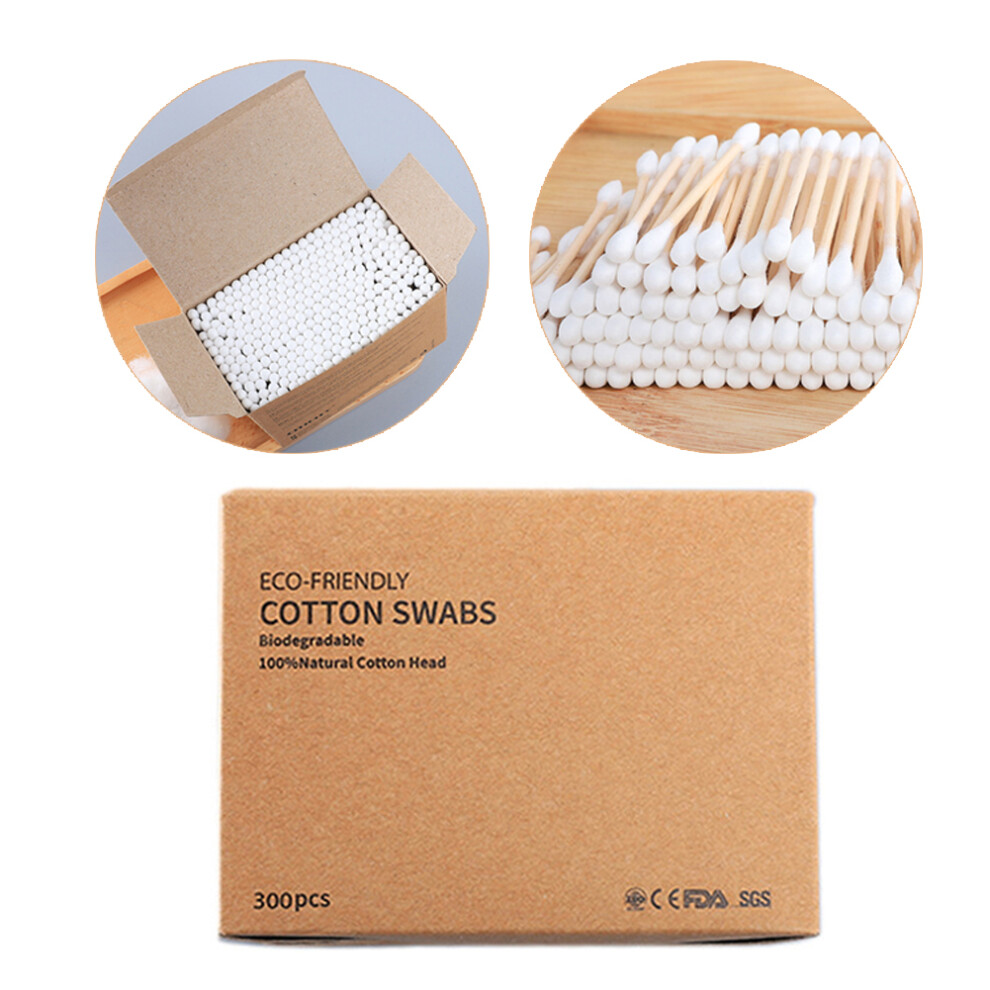 Biodegradable Bamboo Cotton Swabs Organic Cotton Swabs Reusable Bamboo Qtips Eco-Friendly Durable Swabs For Makeup And Crafts (200 Count)