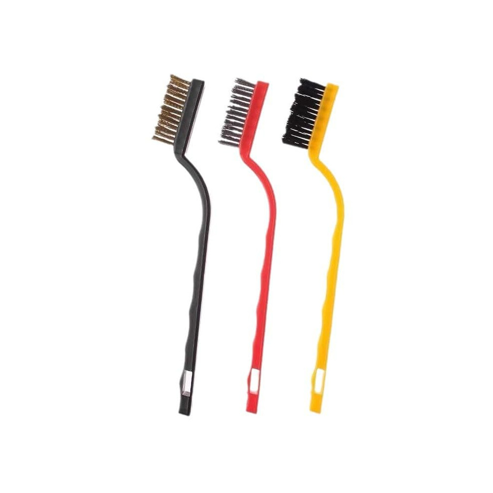 3Piece Wire Brush Set For Rust Removal With Ergonomic Wavegrip Handle, Grill And Auto Cleaning 9001264650032