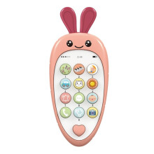 Baby Mobiele Telefoon Speelgoed met Vroege Educatie en Muziek, Educatieve Neptelefoon voor Kinderen, Zintuiglijk Speelgoed voor Kinderen Roze