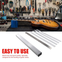 Guitar Neck Fret Leveling Bar Luthier Tools with Sandpaper and Guitar Neck Notched Straight Ruler