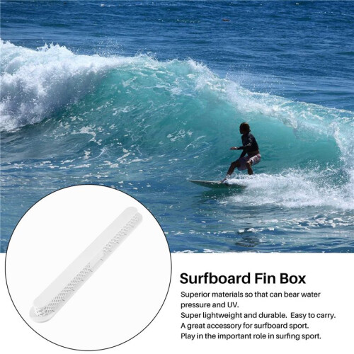 Prancha de Surf de 10,75 Polegadas Caixa de Barbatanas Prancha Longa Prancha de Wakeboard Central Caixa de Barbatanas AcessóRios de Surf, Branco 1