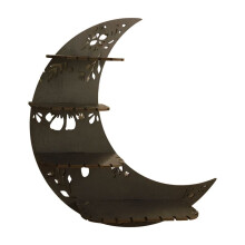 Wooden Moon Stand, Crystal Stand Display Wall Storage Rack Collection Box Wall Mounted A