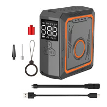 Electric Bike Air Pump 150PSI Powerful Air Compressor Pressure Display Motocycle Bike Tire Inflator Black Orange