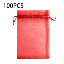 Unik festgavepose, røde organzaposer 8x10cm/3.1x3.9in 100 stk., højkvalitets transparente netposer til bryllup, valentinsdag, enkel elegance, multi