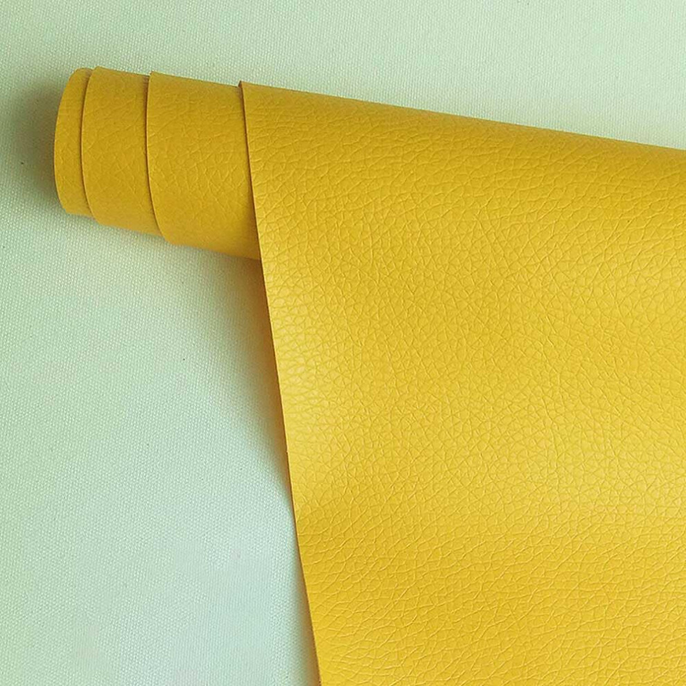 Leather Tape Selfadhesive Patch For Couch Sofa Car Seat Furniture, 19X50 Inch Yellow 9119770452498