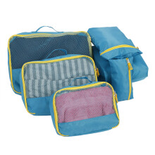 Compressiepakblokken voor op reis, dubbel ritssluitingssysteem, doorzichtig gaas, ideaal voor zakenreizen, kamperen of als slaapkamer (6 stuks)