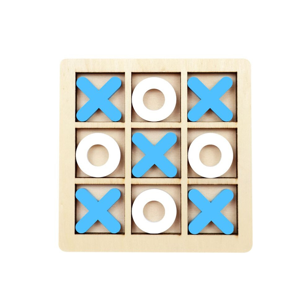 Torribaly Wooden Board Tic-Tac Toe Game Xo Table Game Toy Classical Family Children Puzzle Game Educational Toys +White