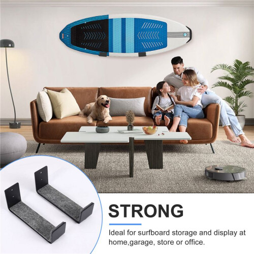 1Pair Hot Surfboard  Mount Rack,Kayak Boat Wall Rack Black 2