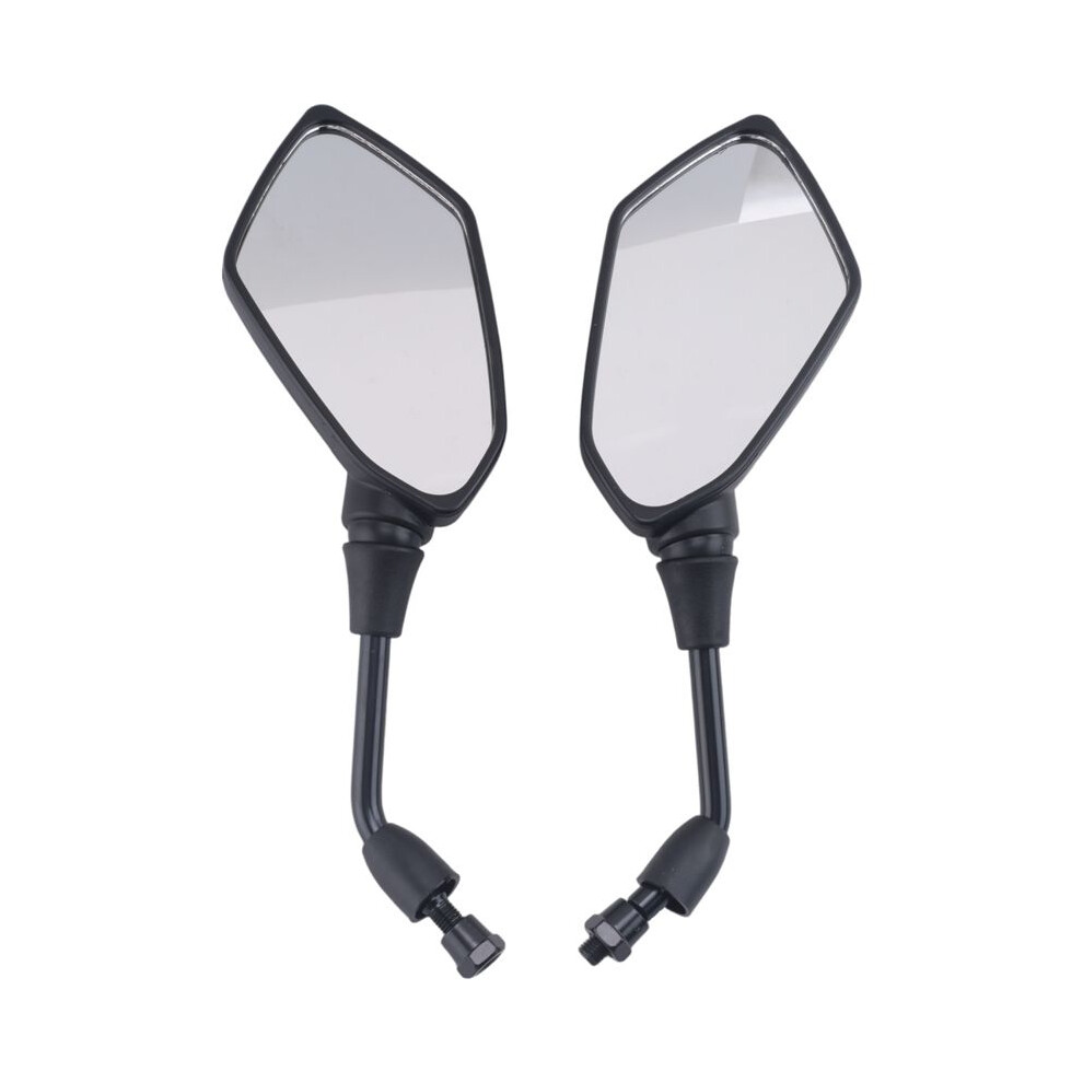 Universal 2Pcs Motorcycle Big Size Rear View Mirror Motorcycle Motorbike Chrome Scooter Rearview Rear View Side Mirror 10Mm Black 6132625338474