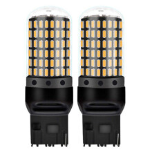 2X SamochóD 3014 144Smd Canbus T20 7440 W21W żAróWki LED do KierunkowskazóW śWiatłA Parkowania śWiatłA Hamowania śWiatłA Cofania żółTe