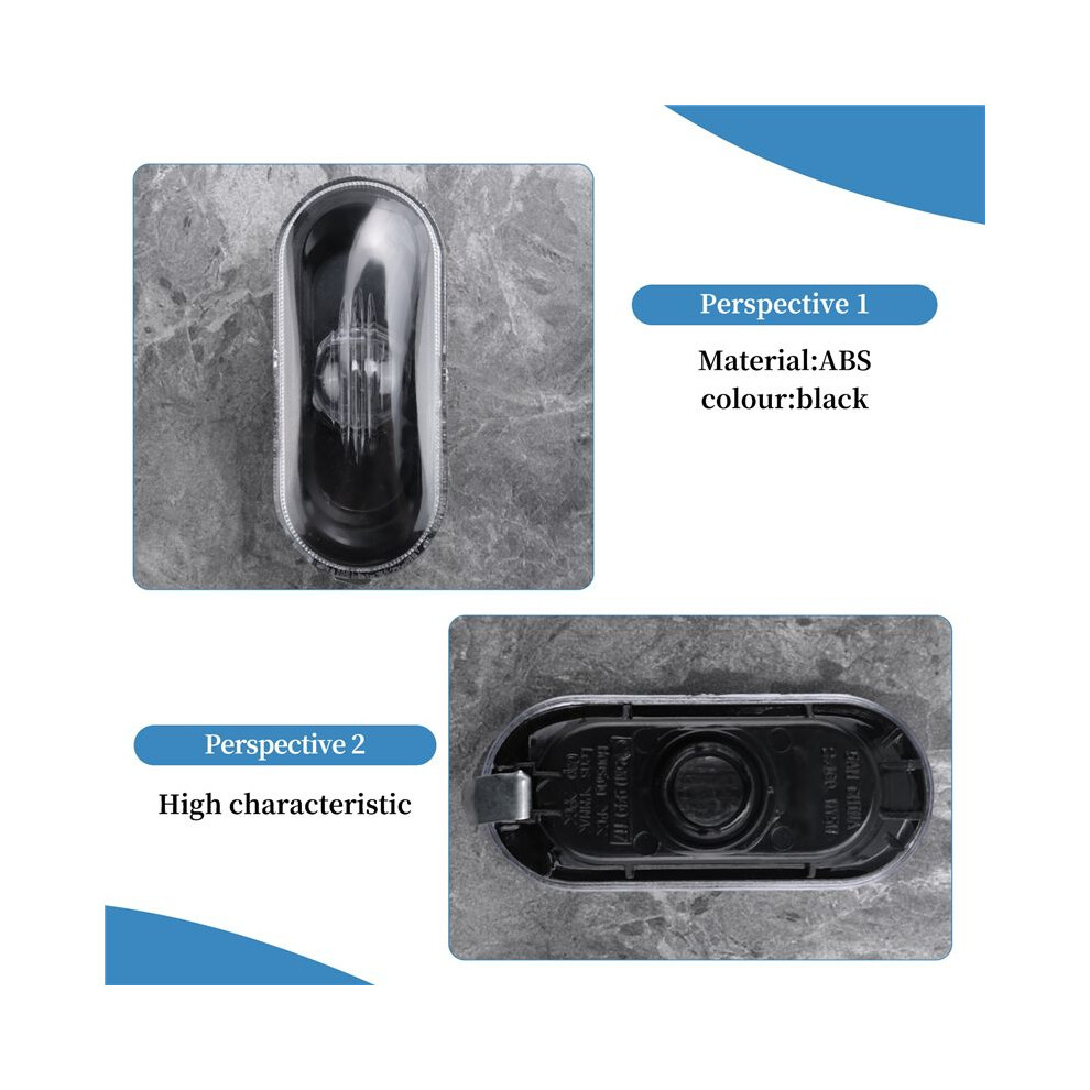 2Pcs Car Side Marker Turn Signal Warning Lamp Cover For Mk4 Golf Jetta Bora,B5/B5.5 Passat,Beetle Light/Black 6132671306885