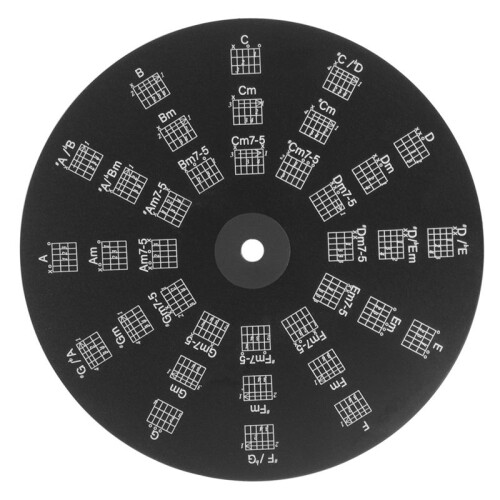 Guitar Chord Wheel, Melody Tool with Base for Learning Guitar Chord Progression Transpose Fingering Practice 2