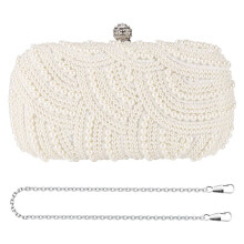 Pearl ClutchväSkor DamväSkor HandväSkor Damer KväLlsväSkor för Fest BröLlop Pearl Fashion ClutchväSkor - Vit