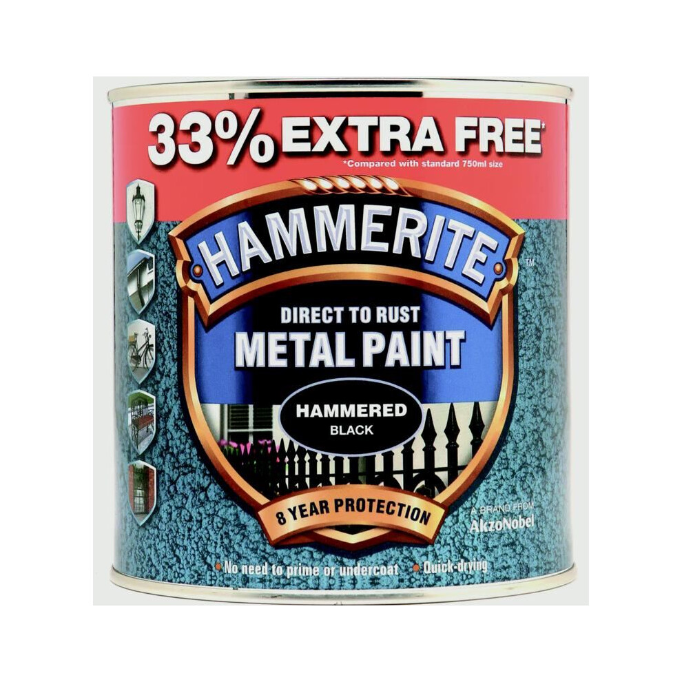 Direct To Rust Metal Paint - Hammered Black - 750ml +33% EF
