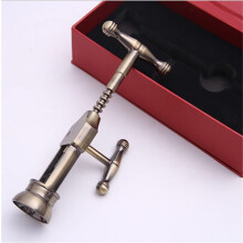 Wine Corkscrew Zinc Alloy Red Wine Opener with Ergonomic Handle and Retro Gift Box