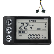 24V-60V S866 Controller-Panel-Armaturenbrett, Wasserdichtes Elektrofahrrad-LCD-Display für Elektro-E-Bike-Roller (SM-Stecker)