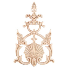 1X Rubber Wood Carved Applique Vintage Furniture Craft Decor #H