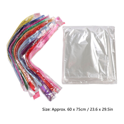 100 pezzi di buste trasparenti 6075 cm con nastro 1
