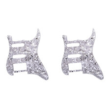 Guitar Accessories Electric Guitar Pickguard Front Cover Electric Guitar Pickguard Black-White Shell