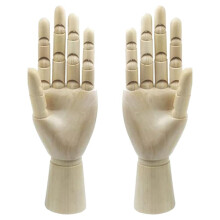 HolzküNstler-Zeichenpuppe, Bewegliche Schaufensterpuppe mit Flexiblen Holzfingern, 2 StüCk (10 Zoll - Linke Hand, Rechte Hand)