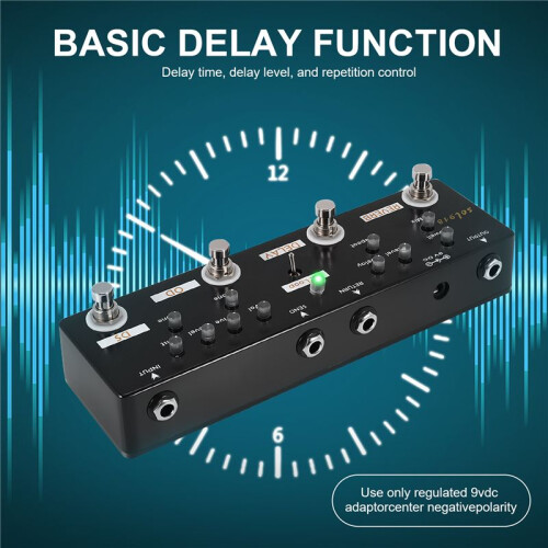 MOSKY Sol918 5-I-1 Gitarr Multi-Effect Pedal Distortion Delay Reverb Overdrive Effect Pedal FX Loop Metal Shell True Bypass 2