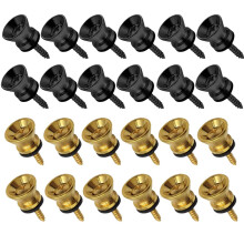 24Pcs Guitar Strap Locks Metal Strap Button Metal End Pins Flat for Acoustic Classical Electric Guitar Bass Ukulele