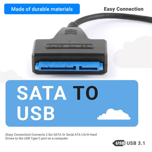 USB 3.1 Type C (USB C / for  3 Compatible) to  III 2.5in Hard Drive Adapter 1