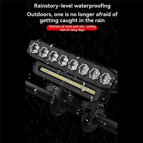 LED Bicycle Front Light USB Rechargeable  Floodlights Easy to Install 6 Modes Bicycle Bell Light,A 2