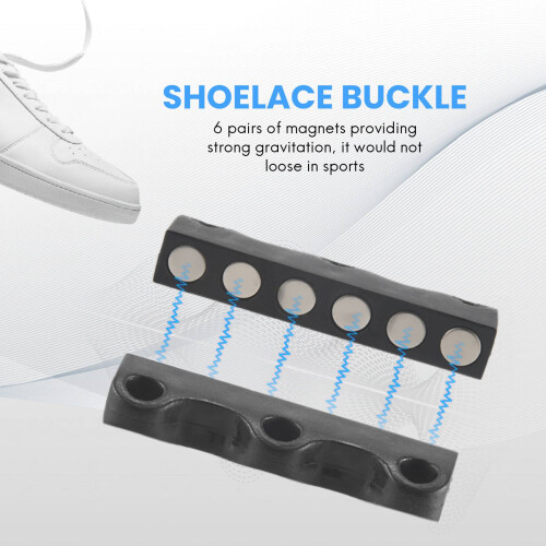 Magnetic Shoe Closure Fast Shoelace Closing 1 Pair (Black) 1