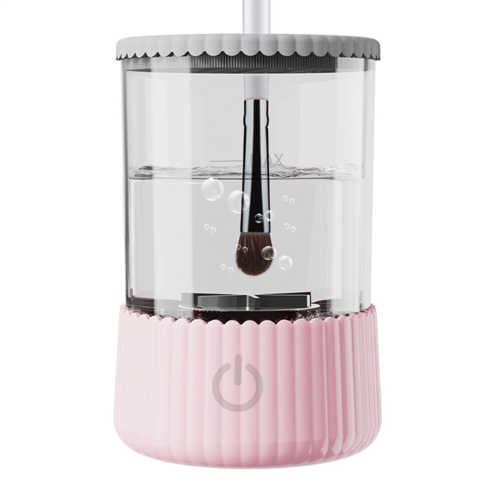 Pink Electric Makeup Brush Cleaner And Dryer Machine For Quick Washing And Drying Brushes And Sponges