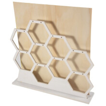 Naturligt Trä Vit Honeycomb Smycken ÖRhäNgen Halsband FöRvaringsstäLl HåLlare Smycken Display Stand ÖRhäNgen FöRvaringsstäLl