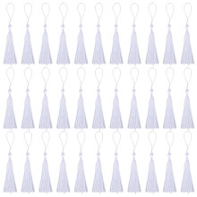100Pcs White 13cm/5-Inch Handmade Soft Tassels Floss Bookmark Tassels for Jewelry Making, DIY Projects, Bookmarks