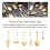 6-Piece Serving Flatware Silverware Set, Serving Utensil Set,Include Cake Server, Slotted Serving Spoon Gold 4