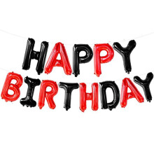 Black and Red Happy Birthday Banner Balloons - 16 Inch, Happy Birthday Sign Happy Birthday Balloons Letters for Party